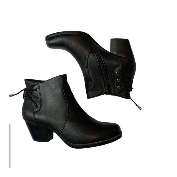 Baretraps Womens Roscoe Ankle Heeled Booties Size 6M Black Career Side Zip - Picture 16 of 16